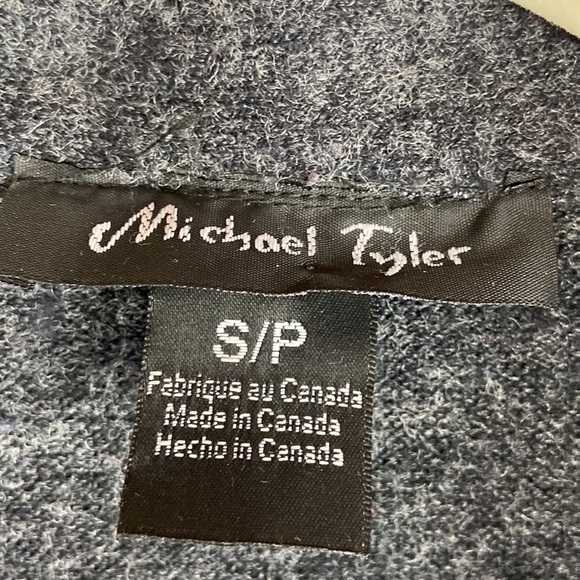 MICHAEL Tyler Full Zip Jacket Gray Black Abstract Patchwork Art To Wear Cardigan - Picture 10 of 16